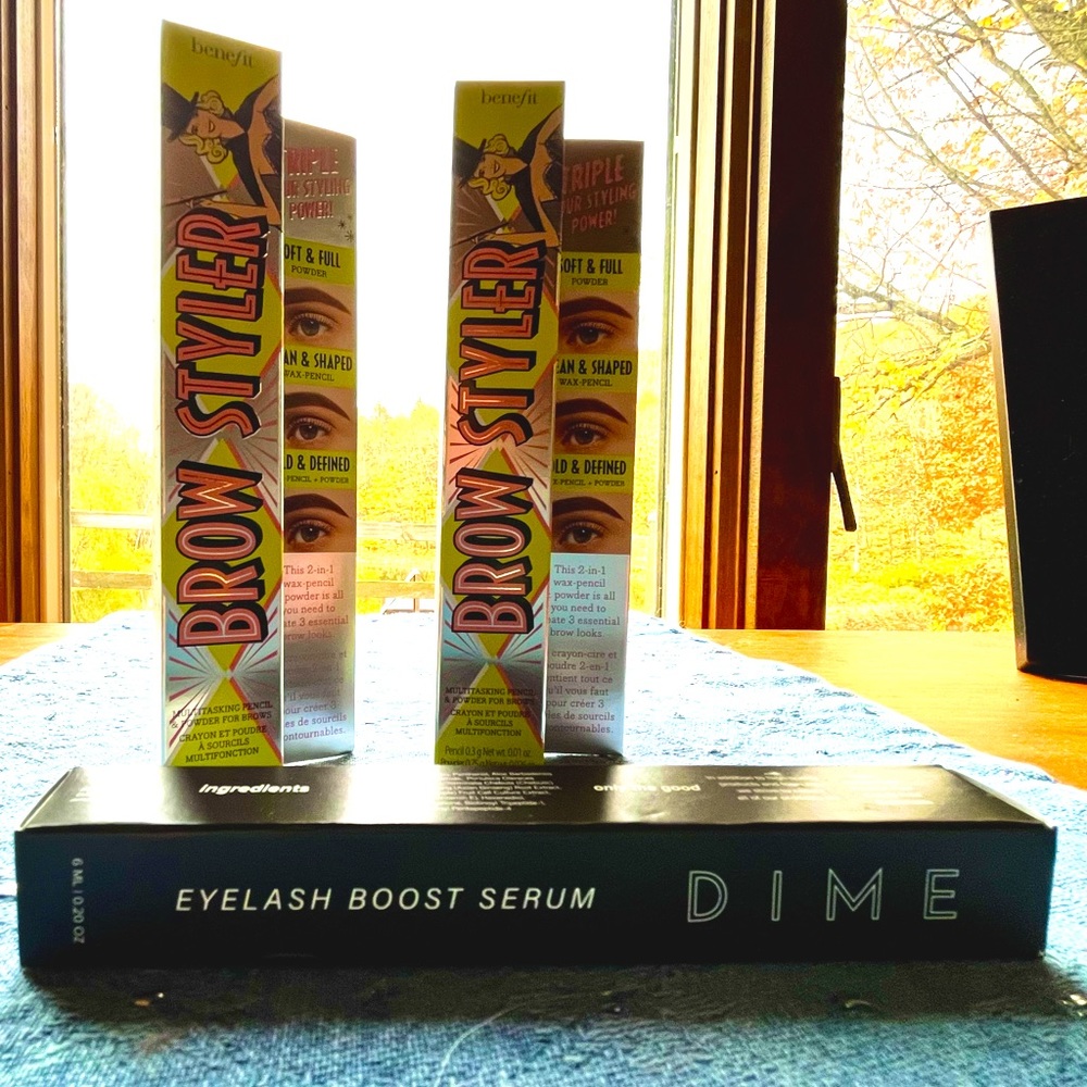 2 Benefit Cosmetics Precisely, My Brow Pencil & new DIME eyelash serum.